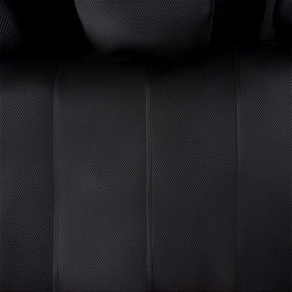 Flying Banner car seat Covers Full Set Faux Leather Air Mesh Breathable Man Lady Airbag Compatible Rear Bench Split 40/60 50/50 60/40 Truck Pick Up (Full Set - Low Back, Black Gray) - color: Black Gray