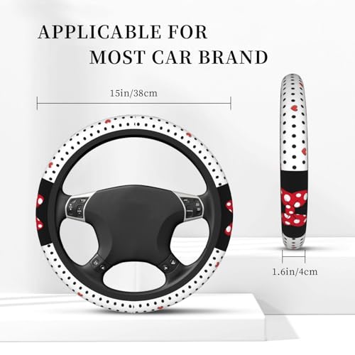 Cute Polka Dot Steering Wheel Cover Universal 15 Inch Car Accessories Protector for Women Men - color: Cute Polka Dot-20