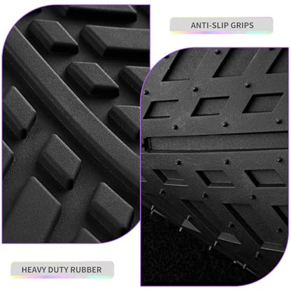 PIC AUTO Car Floor Mats, Purple Aluminum-Molded with Full-Circle Iridescent Inlay Strip Car Mats, Universal-Fit Rubber Mats for Cars, Trucks & SUVs, All-Weather, Non-Slip, Easy-to-Clean Interior Mats - color: Purple