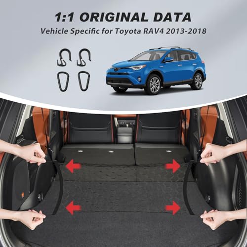 Envelope Style Cargo Net for Toyota RAV4 2013 2014 2015 2016 2017 2018, Elastic Rear Trunk Mesh Cargo Net for RAV4 Double Layer Nylon Mesh Storage Netting Organizer with Metal Hooks - size: Toyota RAV4