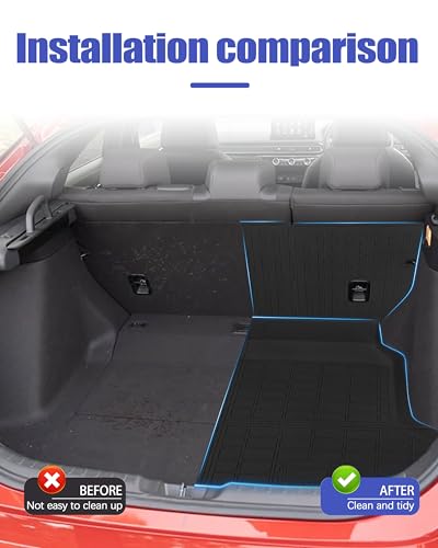 Cargo Liners Backrest Mat for Honda Civic Hatchback Accessories 2022-2026 with Hook&Loop Rear Trunk Mat Rear Seat Back Cover Protector All Weather Anti-Slip Split Dog Liner 3 PCS - color: Honda Civic Hatchback 2022-2026, size: Backrest Mat + Trunk Mat