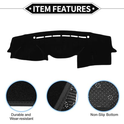 Dash Cover Compatible for Hyundai VeraCruz 2007-2012, Non-Slip Dash Cover Mat Polyester Black Front Dash Cover Mat