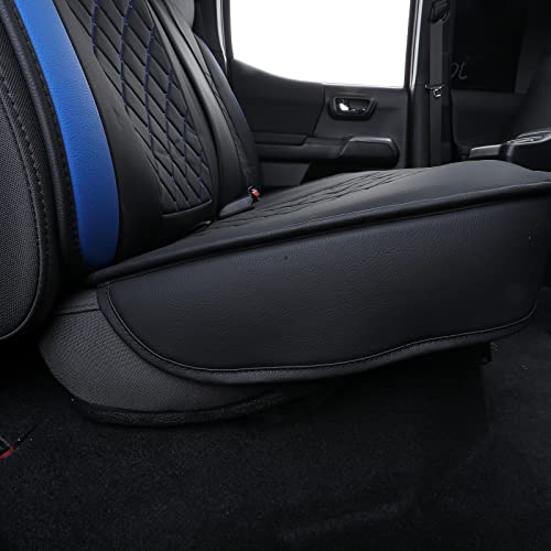 Tomatoman Tacoma Seat Covers Customized for 2005-2025 2026 4Runner Extended SR V6 Pickup Truck, Waterproof Faux Leather Car Cushions(Rear Seat, Black-Blue) - color: Rear Seat/Black-Blue