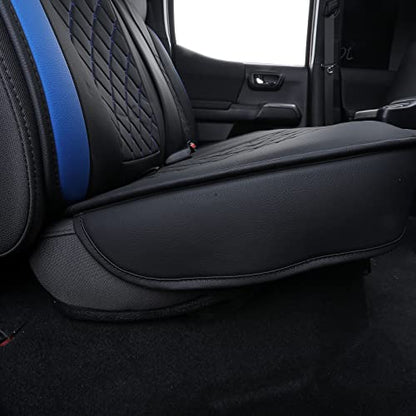 Tomatoman Tacoma Seat Covers Customized for 2005-2025 2026 4Runner Extended SR V6 Pickup Truck, Waterproof Faux Leather Car Cushions(Rear Seat, Black-Blue) - color: Rear Seat/Black-Blue