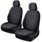 2pcs Cloth Car Seat Covers Set Black - Low Back Front Seats Protectors with Airbag - Durable Auto Seat Cushions Universal Fit for Vehicles Cars SUV Trucks