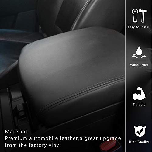 A ABIGAIL Center Console Armrest Cover Compatible with 2009 2010 2011 2012 2013 2014 2015 Honda Pilot Auto Leather Suture Console Lid Cover Replacement(Black) - color: Black, size: Center