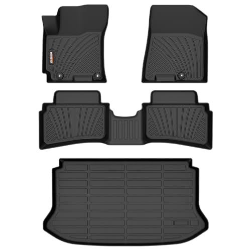 Binmotor-Floor Mats & Upper Cargo Liner for Hyundai Venue 2026 2025 2024 2023 2022 2021 2020, All Weather Car Floor Mat for Hyundai Venue SE/SEL/Limited Accessories (Cargo Mat for Top Position) - style: 2) Car Mats for Hyundai Venue (2020-2026)