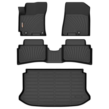 Binmotor-Floor Mats & Upper Cargo Liner for Hyundai Venue 2026 2025 2024 2023 2022 2021 2020, All Weather Car Floor Mat for Hyundai Venue SE/SEL/Limited Accessories (Cargo Mat for Top Position) - style: 2) Car Mats for Hyundai Venue (2020-2026)