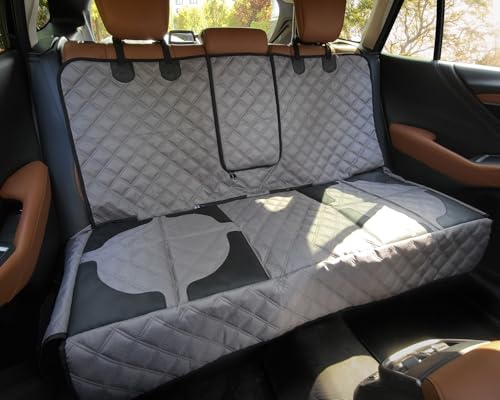 Pet Bench Seat Covers for Mid-Size Sedans and SUVs, Heavy Duty Nonslip Car Seat Protector for Child Car Seat, Waterproof Back Seat Covers for Dogs and Kids, Armrest & Seatbelt Access(Grey) - color: Gray, size: M) Mid-size Sedans and SUVs