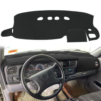 Dash Cover Mat Custom Fit for Dodge Dakota Durango Dashboard Cap Pad Carpet Protector K302 (Black)
