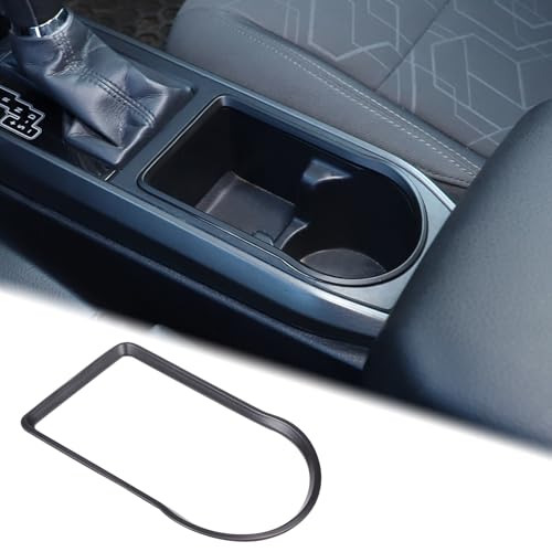 Aunginsy Car Gear Shift Panel Cup Holder Trim Ring Compatible with Toyota Tacoma 2016-2023 Truck Center Console Gear Shifter Cup Holder Panel Decorative Frame Protection Cover ABS Interior Accessories - color: Matte Black