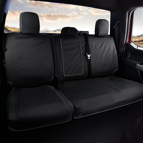 Coverado Rear Bench Car Seat Covers, Waterproof Oxford Back Seat Cover for Car Seat Protector for Kids & Dogs, Compatible with 2015-2026 Ford F150 & 2017-2026 Ford F250 F350 F450, Black - color: Black, size: Rear