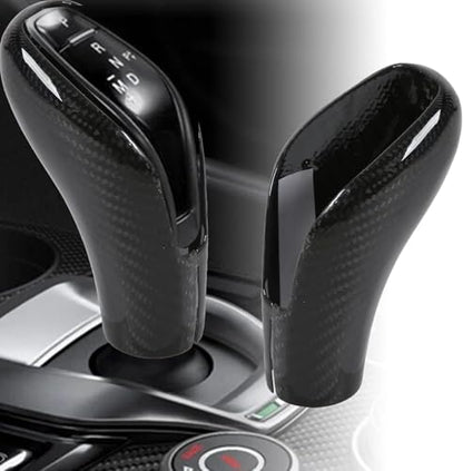 Gear Shifter Knob,Shift Knobs,Car Gear Shift Knob Head Cover Sticker Trim, Carbon Fiber Car Shifter Cover Gear Shifting Lever Knob Cover for Giulia Stelvio 2020‑2021