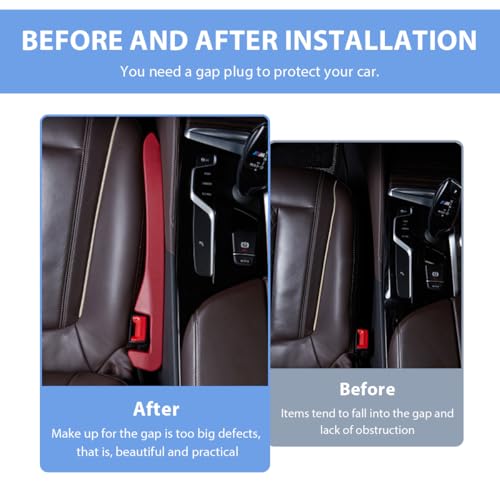 2 PCS Car Seat Gap Filler, PU Leather Car Seat Side Gap Filler to Fill The Gap Between Seat and Console, Universal Car Seat Gap Filler to Prevent Item from Falling for Most Vehicles (Black) - color: Black