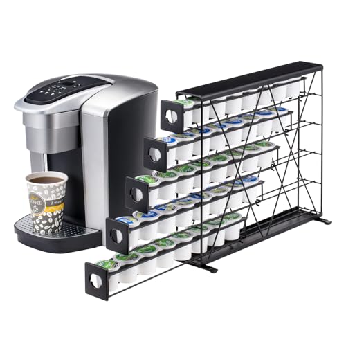K Cup Holders for 5 Tier, 40 Pods K Cup Storage, Coffee Pod Holder for Countertop, K Cup Organizer Coffee Bar Accessories Black Metal - color: Black 3