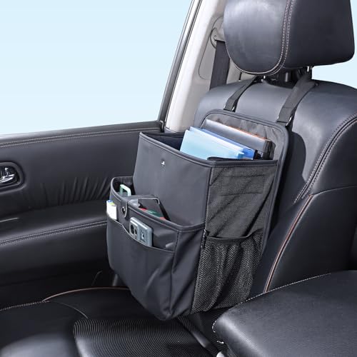 Car Seat Organizer，Universal Fit for Front & Back Seats-Hanging Letters/Legal Folders/Laptops and Tablets，Compatible with Cars, Trucks, and Vans