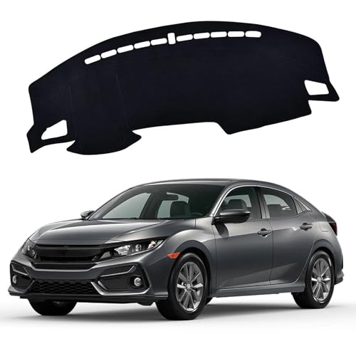Upgraded Dash Mat for 2016-2021 Honda Civic (Hatchback/Sedan/Coupe) Polyester Dash Board UV Protection Non-Slip Windshield Reflective Dash Cover Interior Accessory Black - color: 2016-2021 for Honda Civic (Hatchback/Sedan/Coupe)