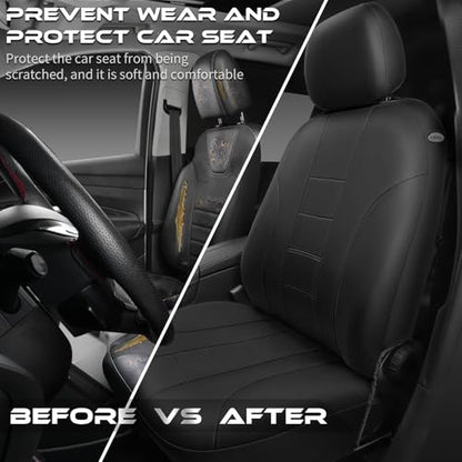 Breathable Seat Covers for Car,Front Seat Covers Airbag Compatible,Washable Seat Covers, Universal Fit for SUVs Sedans Trucks Vans Automotive,Airbag Compatible,2 Black