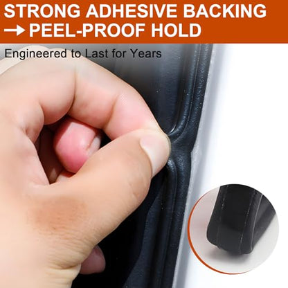34 Ft Car Door Seal Strip Universal Self Adhesive Automotive Weather Stripping, Double Layer 5-Hole Car Door Soundproofing Strip, Rubber Seal Strip for Cars Trucks SUVs RVs