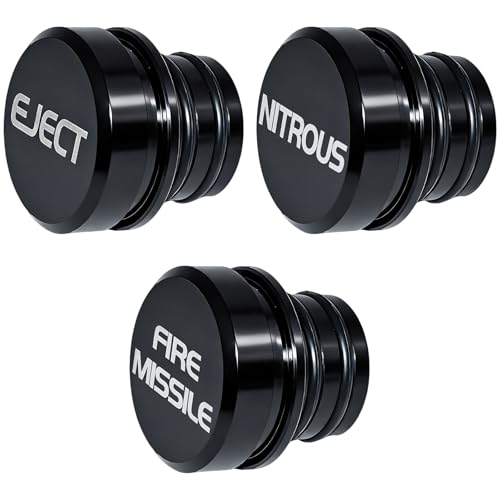 Cigarette Lighter Plug Cover Billet Aluminum Cigarette Lighter Plug, Fits All Vehicles with Standard 12 Volt Power Source Aluminum Dustproof Plug Billet Button Plugs (Black-3PC) - color: Black-3pc