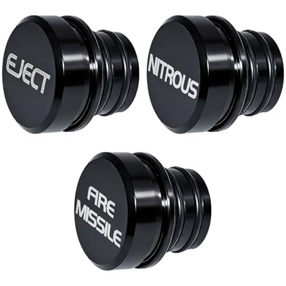 Cigarette Lighter Plug Cover Billet Aluminum Cigarette Lighter Plug, Fits All Vehicles with Standard 12 Volt Power Source Aluminum Dustproof Plug Billet Button Plugs (Black-3PC) - color: Black-3pc
