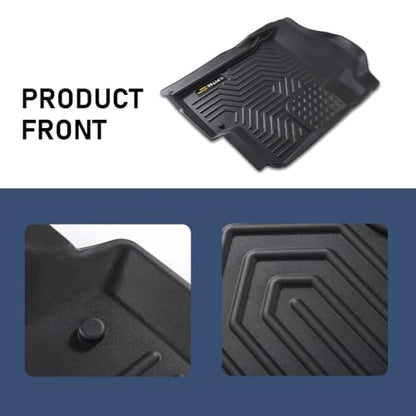 PIT66 Floor Mats Cargo Liner Compatible with 2007-2013 Chevy Silverado/GMC Sierra 1500 Crew Cab, Fit 2007-2014 Silverado/Sierra 2500/3500 HD Crew Cab (Heavy Duty) TPE 3-Piece Premium,Black - size: Fit Silverado/Sierra Crew Cab 2007-2013 | 3PCS
