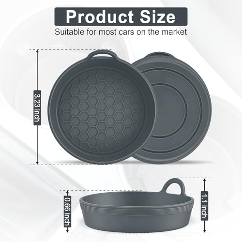 SINGARO Car Cup Holder Coaster, 4PCS Silicone Cup Holder Insert, Universal Non-Slip Cup Holders, Car Interior Accessories for Women and Man, Grey - color: Gray