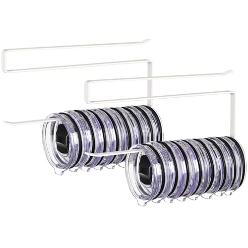 2 Pack Tumbler Lid Organizer, Horizontal Tumbler Lid Storage Hook to Hold Up 20 Lids, Space Saving Cup Lid Holders Under Cabinet Tumbler Lid Hook for Kitchen Organizer, Paper Towel Rack Hanger (White) - color: White, size: 2 Pack