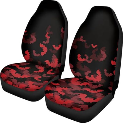 INSTANTARTS Spider Web 2 Piece Front Car Seat Covers Universal Vehicle Seats Cushions Comfort Car Seat Covers - color: Bat