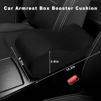 Car Center Console Cover, 12.2"×6.3"×3.9" Soft Comfortable Memory Foam Armrest Cushion Pad, Universal Arm Rest Seat Box Pillow Protector for Most Vehicles, Car Accessories