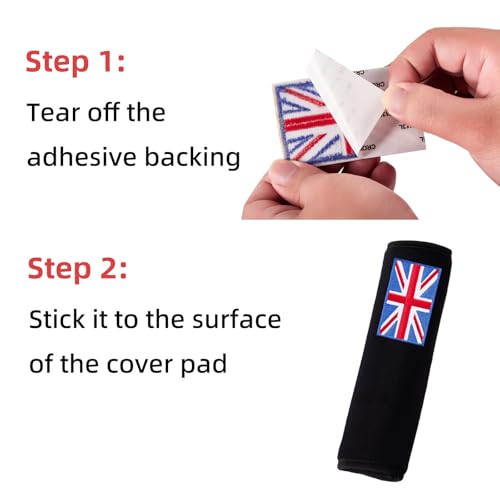 2 Pack Soft Seat Belt Cover Pad with Embroidered Fabric Sticker (Queen) - Comfortable Seatbelt Covers for All Cars and All Ages - Seat Belt Extender Shoulder Pad - Seatbelt Cushion for Backpack - size: Queen