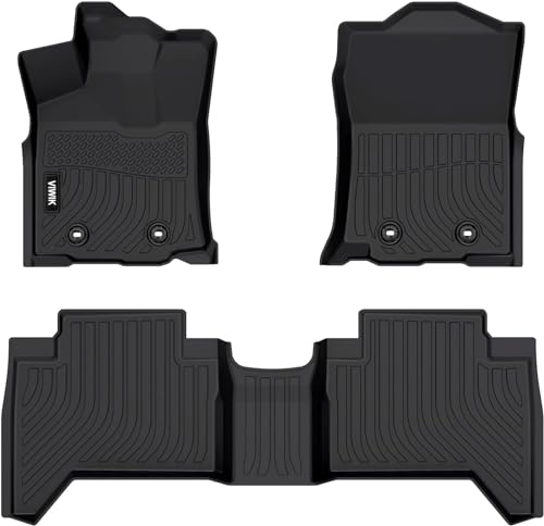 VIWIK Floor Mats for Toyota Tacoma 2018 2019 2020 2021 2022 2023 (Only for Double Cab) Automotive All Weather Custom Fit Floor Liner for 1st and 2nd Row Car Mats TPE Black - style: for 2018-2023 Toyota Tacoma