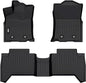 VIWIK Floor Mats for Toyota Tacoma 2018 2019 2020 2021 2022 2023 (Only for Double Cab) Automotive All Weather Custom Fit Floor Liner for 1st and 2nd Row Car Mats TPE Black - style: for 2018-2023 Toyota Tacoma