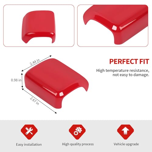 Jimen Fit for Toyota 4Runner 2024-2025, Automatic Gear Shifter Knob Cover Interior Trim Accessories (Red) - color: Red