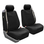 FH Group Front Set Cloth Car Seat Cover for Bucket Seats, Universal Fit, Airbag Compatible, Seat Covers for SUV, Van, Black - color: Black, style: Front Set