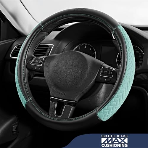 Skechers Steering Wheel Cover,Max Cushioning Leather Steering Wheel Cover Universal Fit 14" 1/2-15" Car Wheel Protector for Men Women Fit Suvs,Vans,Sedans,Car,Trucks,Mint - color: Mint