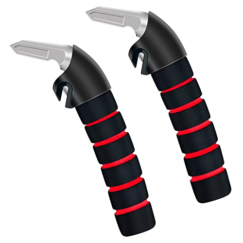 KOUNATSURI 2Pack Car Door Handle for Elderly Car Handle Assist Support Multifunction Handle for Elderly and Handicapped (Red) - color: Red