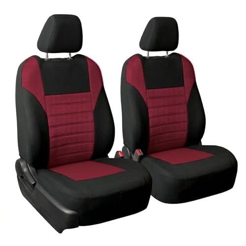 FH Group Automotive Car Seat Covers Front Set Premium 3D Air Mesh Front Seat Covers, Airbag Compatible Universal Fit Interior Accessories for Cars Trucks and SUVs - Burgundy - color: Burgundy, size: Front Set