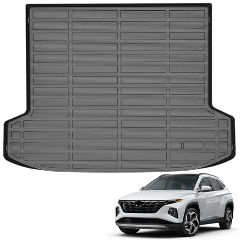 Auxko All Weather Cargo Liner Mat Fit for 2026 2025 2024 2023 2022 Hyundai Tucson Plug-in Hybrid TPE Trunk Mat Tucson Accessories All Season Odorless Anti-Slip Black - size: tucson phev|2022-2026|cargo mat