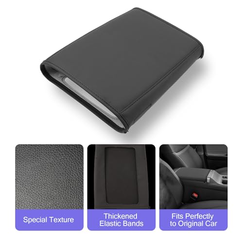 LUWU 2026 RAV 4 Center Console Cover Compatible with 2026 RAV 4 LE/XLE/Limited/Adventure/TRD Off-Road Accessories 2026 RAV 4 Armrest Cover Armrest Console Cover PU Leather Material(Black) - color: RAV 4 2026 Armrest Cover