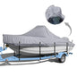 Center Console Boat Cover, 900D Heavy Duty Boat Center Console Cover, Waterproof Boat Covers 17-19 FT with Motor Cover and Metal Windproof Adjustable Buckle, Gray - color: Gray, size: 17'-19' Length , Beam Width up to 102" W
