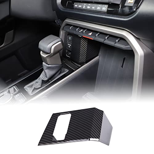 Car Central Electronic Handbrake Button Frame Cover Compatible with Toyota Tundra/Sequoia 2022-2026, Center Console Electronic Handbrake Button Protect Frame Decor Cover Trim ABS Interior Accessories - color: Carbon Fiber Pattern