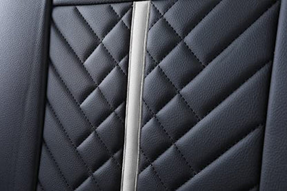 Tacoma Truck Rear Seat Covers 2005-2024 2025 2026 Access Double Cab TRD Sport Offroad Limited SR5 V6 Back Car Cushions with Waterproof Faux Leather(Rear Seat/Black-White) - color: Rear Seat/Black-White