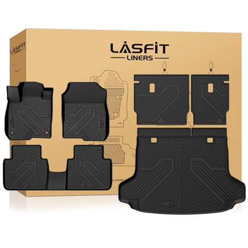 LASFIT Floor Mats & Cargo Mat with Backrest Mat for Honda HRV 2027 2026 2025 2024 2023 Sport/LX/EX-L & for Acura ADX 2025-2026, All Weather TPE Custom Fit HR-V Floor Liner Accessories Full Set - style: 6）For Honda HR-V | 2023-2027 | Full Set