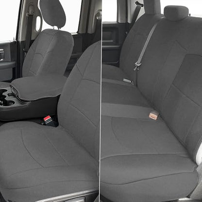 Seat Cover Compatible with 2013-2018 Dodge Ram & 2019-2022 Classic Ram Crew Cab, Neoprene Durability Truck Seat Cover, ONLY Fit Full Bench Rear Seat Without Armrest, NOT for 60/40 Seat - color: Gray, size: 2013-2022 Ram 1500/2500 Front & Rear