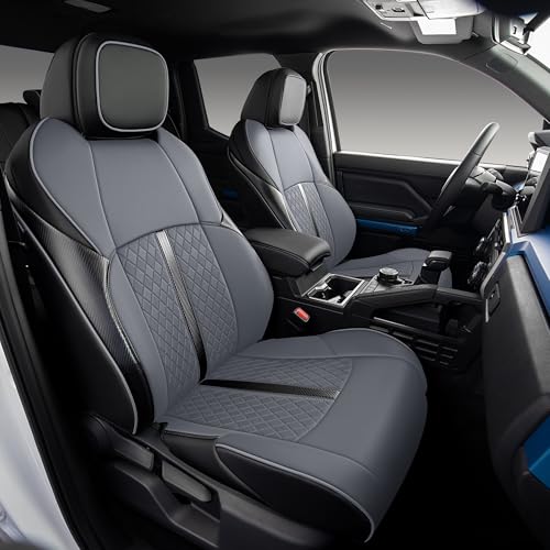 Custom Fit Seat Covers for 2025-2027 Toyota 4Runner (5-Seater), Waterproof Faux Leather Full Set, Full Coverage Protectors for SR5/TRD Off-Road/Sport/Limited/Trailhunter - Black+Grey