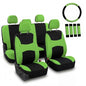 Automotive Seat Covers Green Universal Fit Combo Set with Steering Wheel Cover and Seat Belt Pad fits most Cars, SUVs, and Trucks (Airbag Compatible and Split Bench) FH Group FB030GREEN-COMBO - color: Green