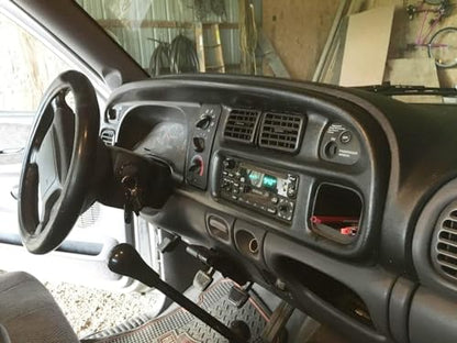 ECOTRIC Dash Board Bezel Cover Compatible with 1998-2002 Dodge Ram 1500 2500 3500 Truck Replace for 68042746AC, 5GK51DX9AA, 5EU11DX9AB w/Clips - size: Dash Bezel W/O Vents
