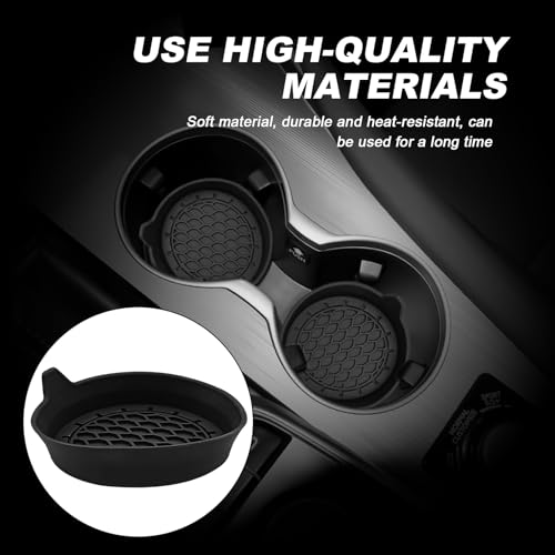 4-Pack Universal Cup Holder Coasters, Black Silicone Inserts - Keep Your Car Clean with Non-Slip & Spill-Proof Coasters for All Vehicles (Black) - color: Black
