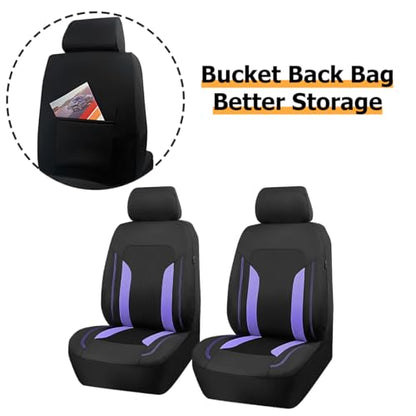 Car Front Seat Covers, Breathable Vehicle Seat Protectors with Mesh Construction and Foam Padding, Comfort Automotive Interior Chair Cover, Universal for SUV RV Truck (Purple)